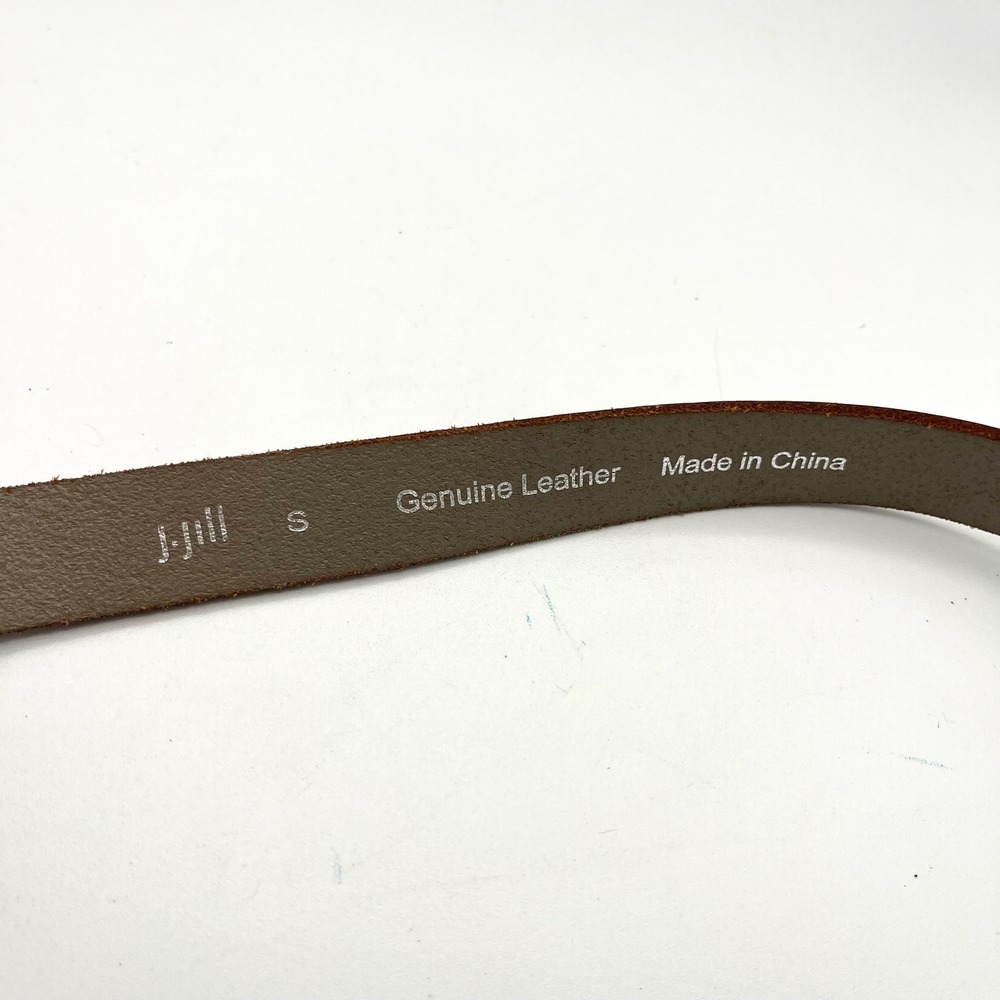 J.Jill Womens Size S Taupe Pebbled Genuine Leather Skinny Belt Pewter Buckle - Picture 5 of 6